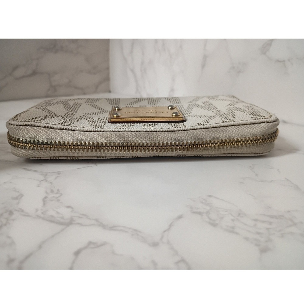 MICHAEL KORS Jet Set Vanilla Leather Zip-Around Continental Wallet - EUC - Picture 6 of 7